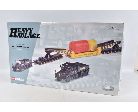 A BOXED LIMITED EDITION CORGI HEAVY HAULAGE WYNNS (GEC) SCAMMELL CONTRACTORS X 2, NICOLAS GIRDER TRAILER BOGIES &amp; STATOR 