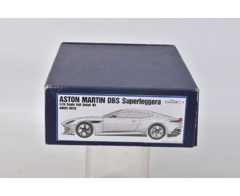 A BOXED UNBUILT ALPHA MODEL ASTON MARTIN DBS SUPERLEGGERA, 1:24 scale, full detail kit, no. AM02-0015, parts in sealed bags, 