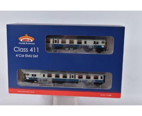 A BACHMANN BRANCHLINE BOXED MODEL RAILWAYS    OO Gauge Class 411  Four Car EMU Set in BR Blue and Grey 7113, 31-427, appears 