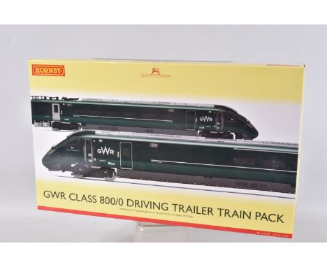 A BOXED HORNBY OO GAUGE MODEL TRAILER TRAIN TWIN PACK, GWR CLASS 800, PDTRBFO 815003 'Queen Elizabith II' and PDTSO 811003 'Q