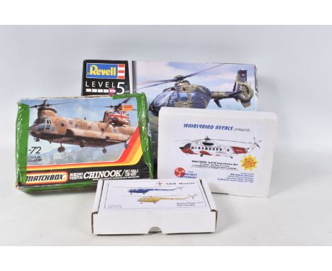 FOUR BOXED UNBUILT MODEL HELICOPTER KITS, to include a S&amp;M Models Bristol Type 171 Sycamore, 1:72 scale, kit no. SM K72-3