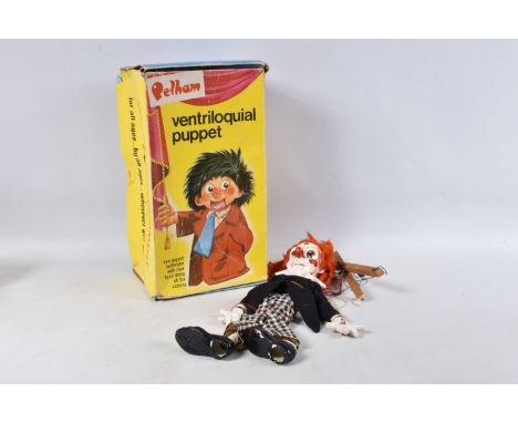A BOXED PELHAM VENTRILOQUIAL CLOWN PUPPET, No.V7, with an unboxed SL Bimbo, all appear complete and in fairly good condition 