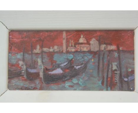 Carlo Rossi RSW RGI (Scottish: 1921-2010), Lagoon, Venice, oil on panel, ex Open Eye Gallery, Edinburgh, in glazed painted fr