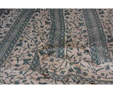 A striking pair of 1900/1920s hand stitched curtains by Whytock &amp; Reid, Edinburgh, the Arts and Crafts design composed of