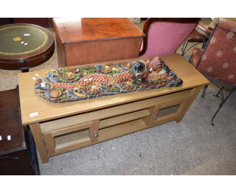 MODERN LIGHT OAK FINISH TV CABINET, 128CM WIDE