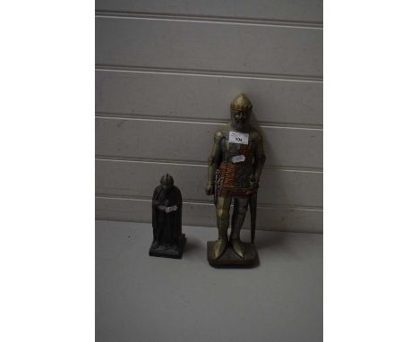 SMALL METAL TABLE LIGHTER FORMED AS A KNIGHT TOGETHER WITH A FURTHER MARCUS REPLICAS BLACK PRINCE MODEL (2) 