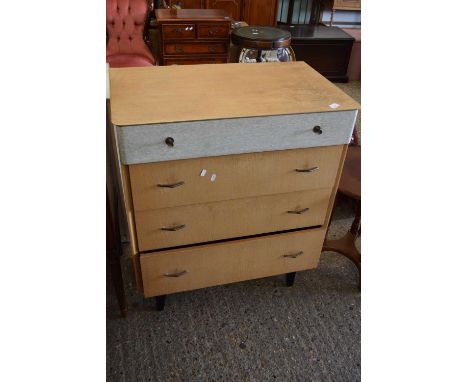 RETRO LIGHT OAK CHEST OF FOUR DRAWERS BY LIMELIGHT, 78CM WIDE