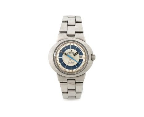 Omega Geneve Dynamic ladies wristwatch, the signed silver dial with blue and white baton ring, date aperture at the three o'c