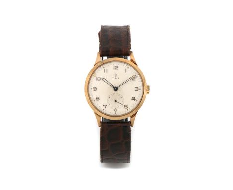 Tudor 9 carat gold gentleman's wristwatch, the signed cream dial with Arabic numerals and subsidiary seconds dial at the 6 o'