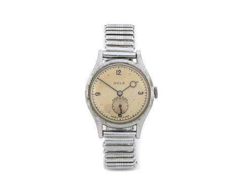 Ocle gentleman's wristwatch, the signed silver dial with Arabic and dot numerals, subsidiary seconds dial at the six o'clock 