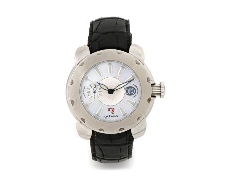 Nubeo Medusse Project gentleman's wristwatch, the signed mother of pearl dial with swirl effect centre, baton numerals, subsi