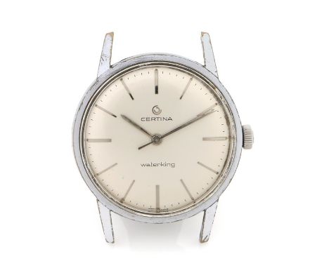 Certina Waterking gentleman's wristwatch, the signed silver dial with baton numerals, manual wound, the case 33.5mm diameter