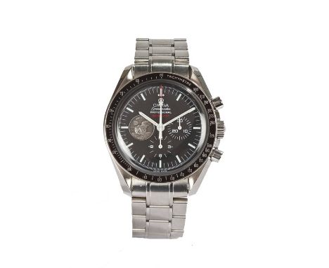 Omega Speedmaster Professional Apollo 11 40th anniversary gentleman's wristwatch, the signed black dial with baton numerals, 