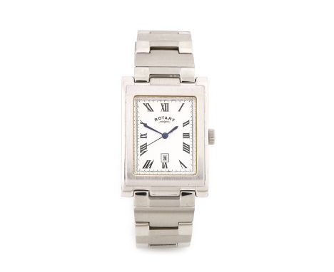 Rotary Heritage gentleman's stainless steel wristwatch, the signed white sunburst effect dial with Roman numerals and date ap