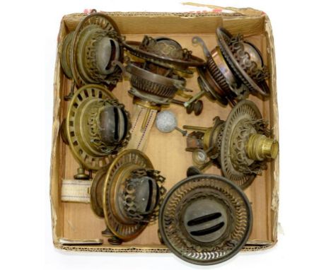 SEVEN VARIOUS OIL LAMP BURNERS