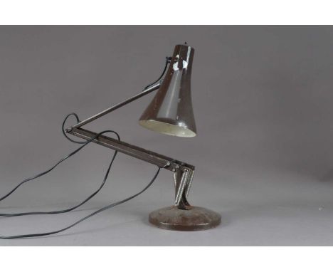 A brown angle poise lamp, worn, and in need of restoration, will require re-wiring and untested, AF
