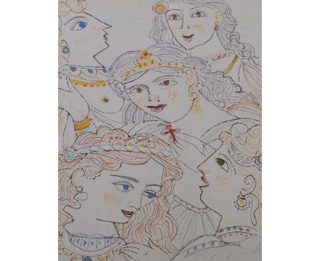 Andre Derain (1880 - 1954), a tribute to precious stones, for Cartier 1947, lithograph, 21cm x 17cm, framedGood condition 