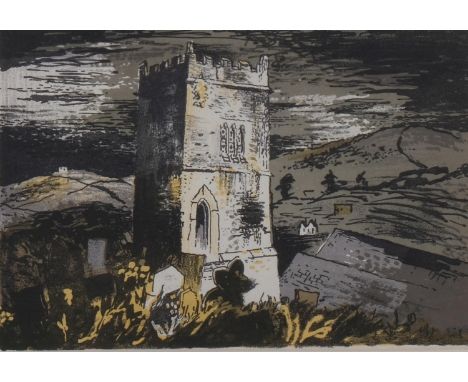 John Piper (1903-1992), original lithograph in colours on paper, Talland Church, Cornwall, from English, Scottish and Welsh L