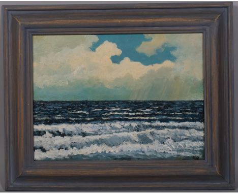 Michael Quirk, Porthminster seascape, oil on canvas, signed verso, 30cm x 41cm, framedGood condition 
