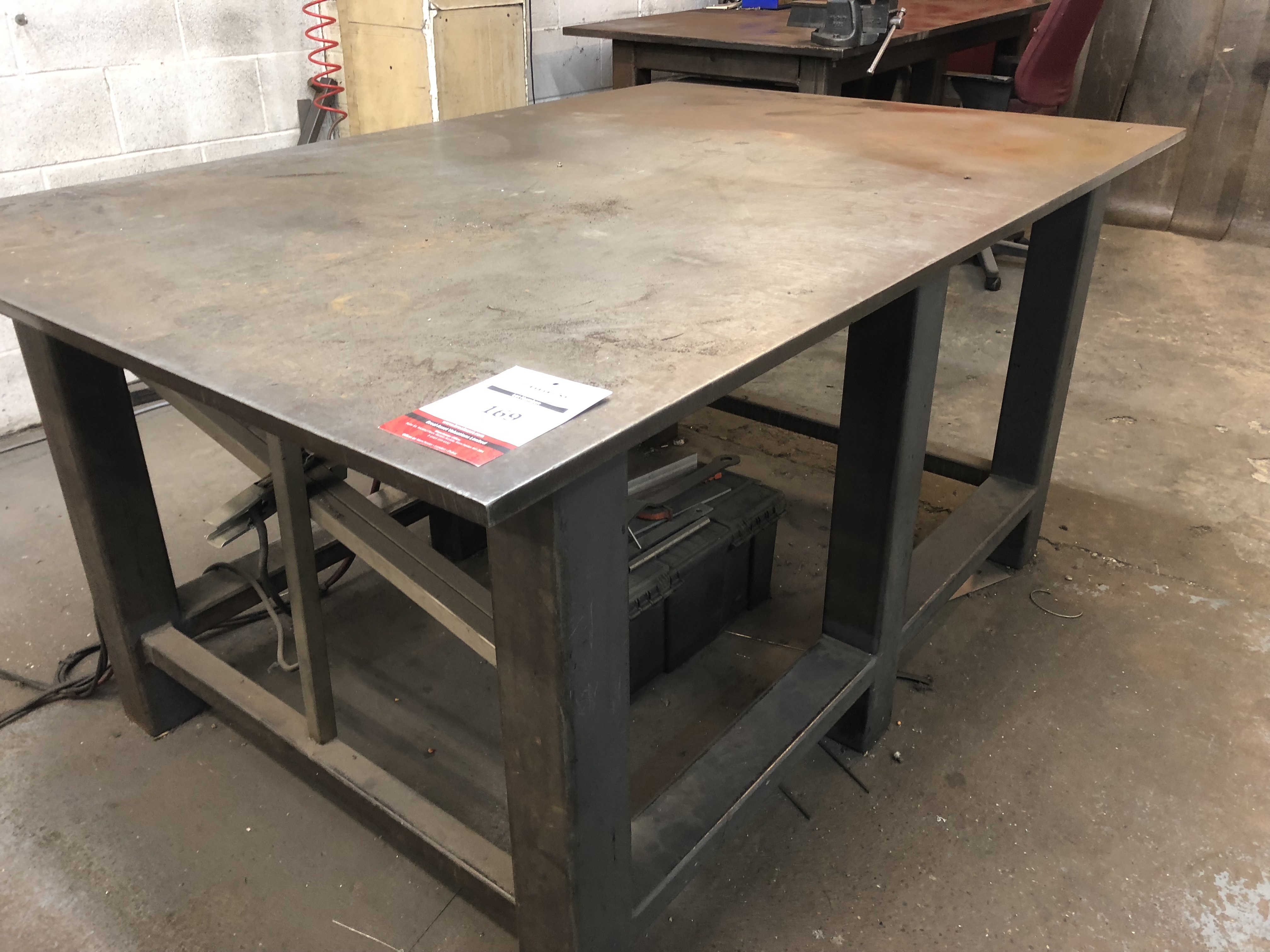 Large metal work table