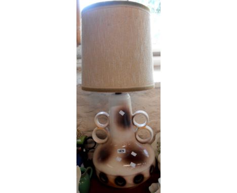 A large mid 20th Century West German pottery table lamp - sold with contemporary shade
