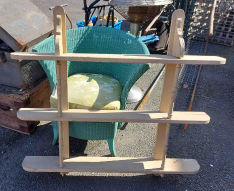 A painted wooden shelf