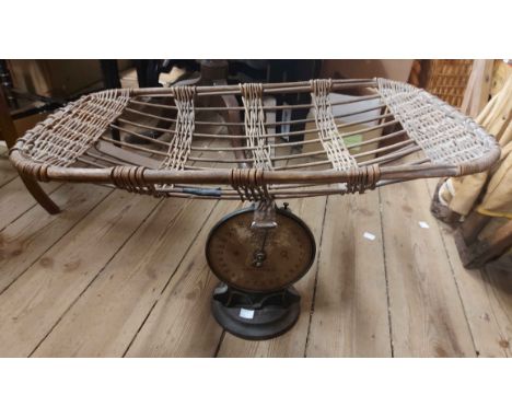 A vintage set of Boots baby scales