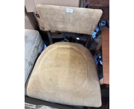 A Victorian mahogany pedestal step commode (liner missing) - sold with a Victorian upholstered panel back standard chair