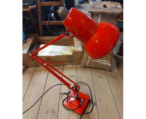 A vintage red Herbert Terry anglepoise lamp - paint touched up