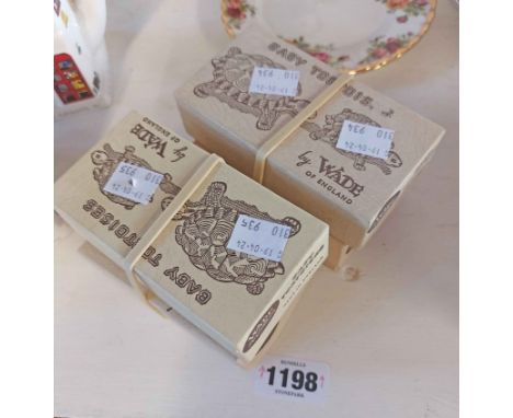 Two sets of Wade porcelain baby tortoise models, in original boxes - sold with two similar tortoise trinket boxes in their or