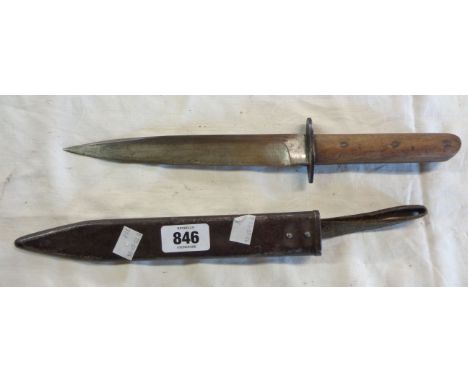 A First World War era Austro-Hungarian trench knife with steel scabbard