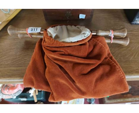 Two vintage velvet offertory bags