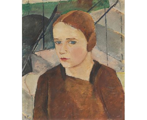 Gertrud Elisabeth Ebert-Püttmann (1895). „Mädchenbildnis“. 1921Öl auf Papier, auf Karton aufgezogen.  52,6&nbsp;×&nbsp;44,8&n
