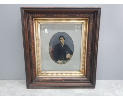 Nicely framed portrait of a young American gentleman, oleograph