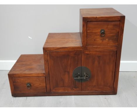Oriental style Mango wood 3 step storage chest