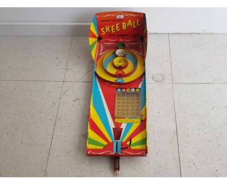 Vintage tin Skee Ball game by Chad Valley with automatic score, in very good condition