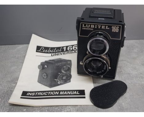 Vintage Lubitel 166 universal TLR 120 medium format film camera with original instruction booklet