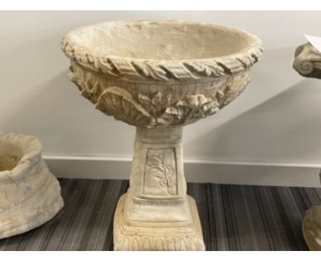 Large stone garden planter on Pedestal