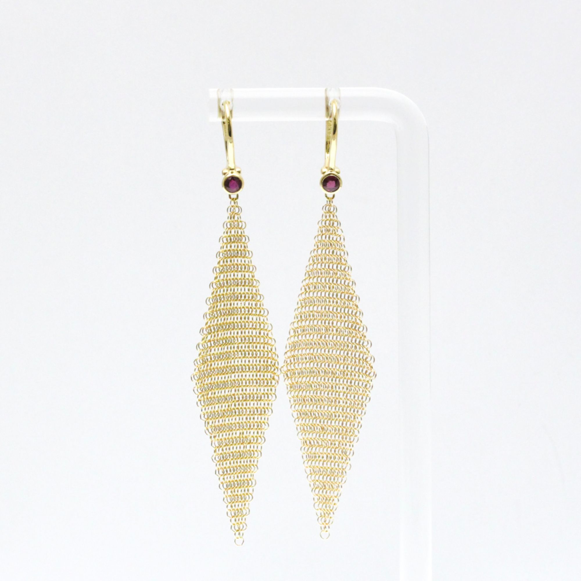 Tiffany Ruby Mesh Earrings Diamond Yellow Gold (18K) Drop Earrings Gold