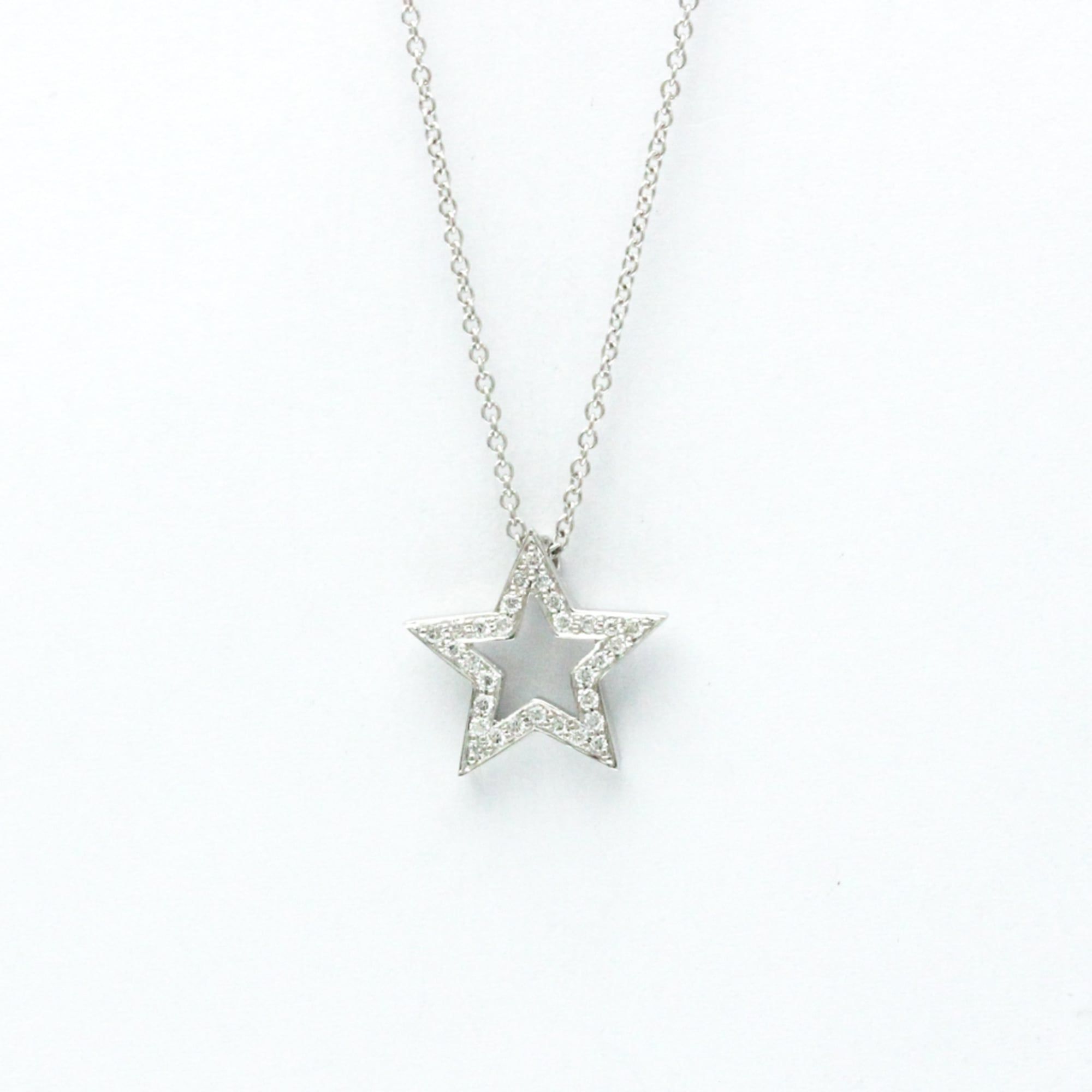 Tiffany Star Diamond Necklace Platinum Diamond Women,Men Fashion Pendant Necklace (Silver)