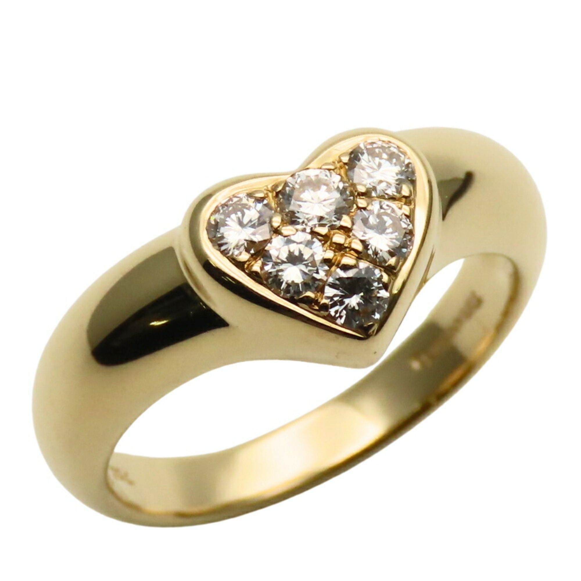 Tiffany & Co. Heart Pavé Ring, 18K White Gold, Approximately 5.4g, 6PD, Women's