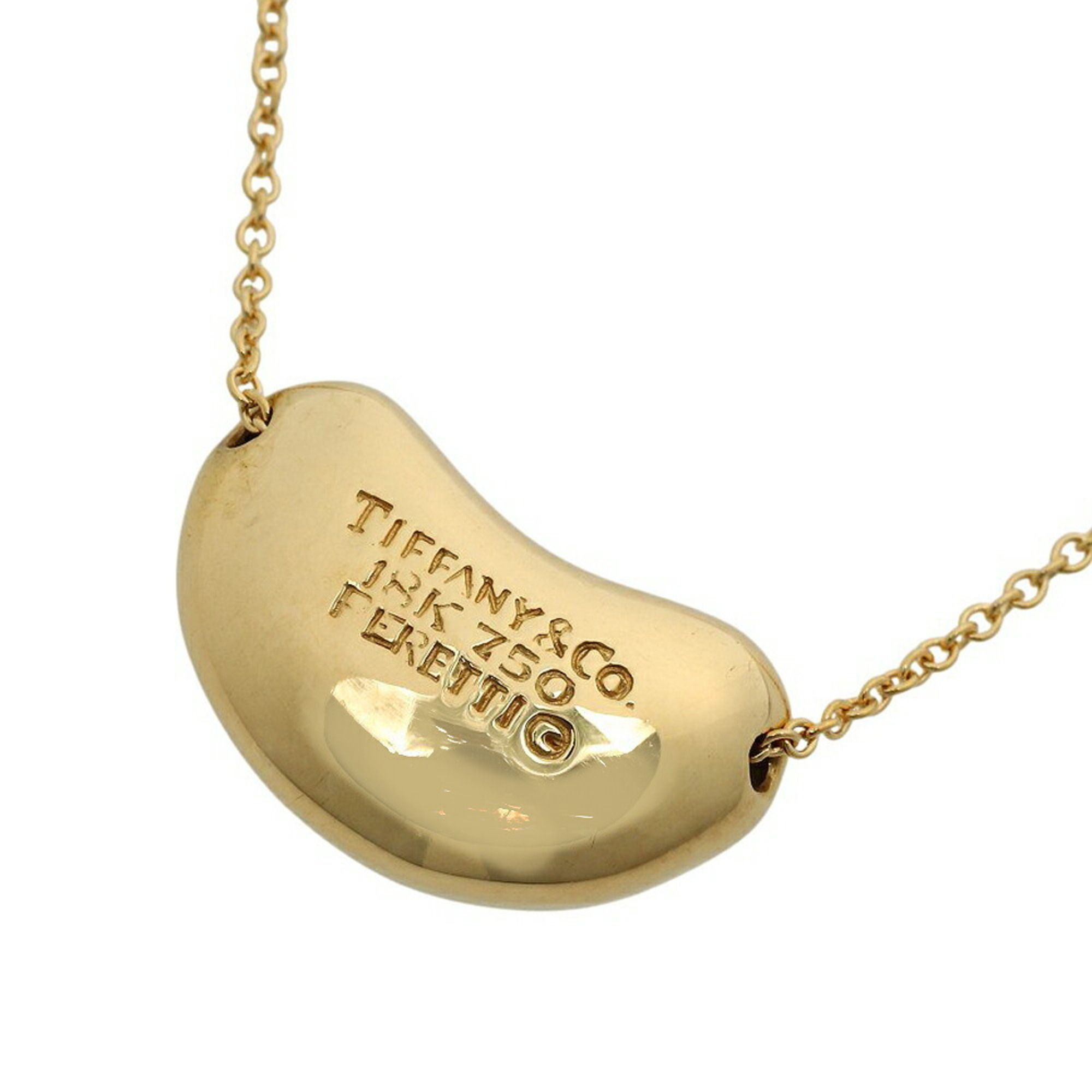 Like new Tiffany & Co. 6.5g Bean Necklace in 18K Yellow Gold