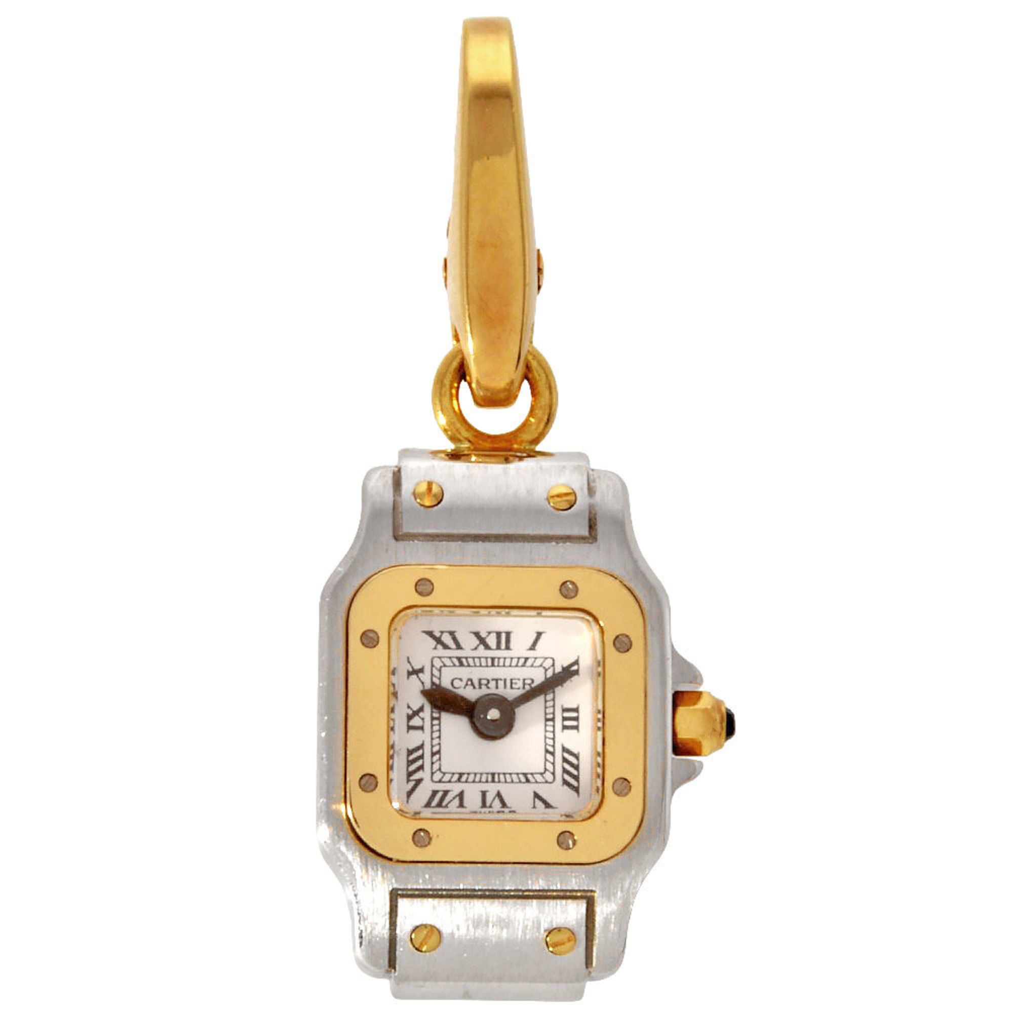 Cartier Santos Galbee Pendant Top 18KYG 5.5g Yellow Gold WG White