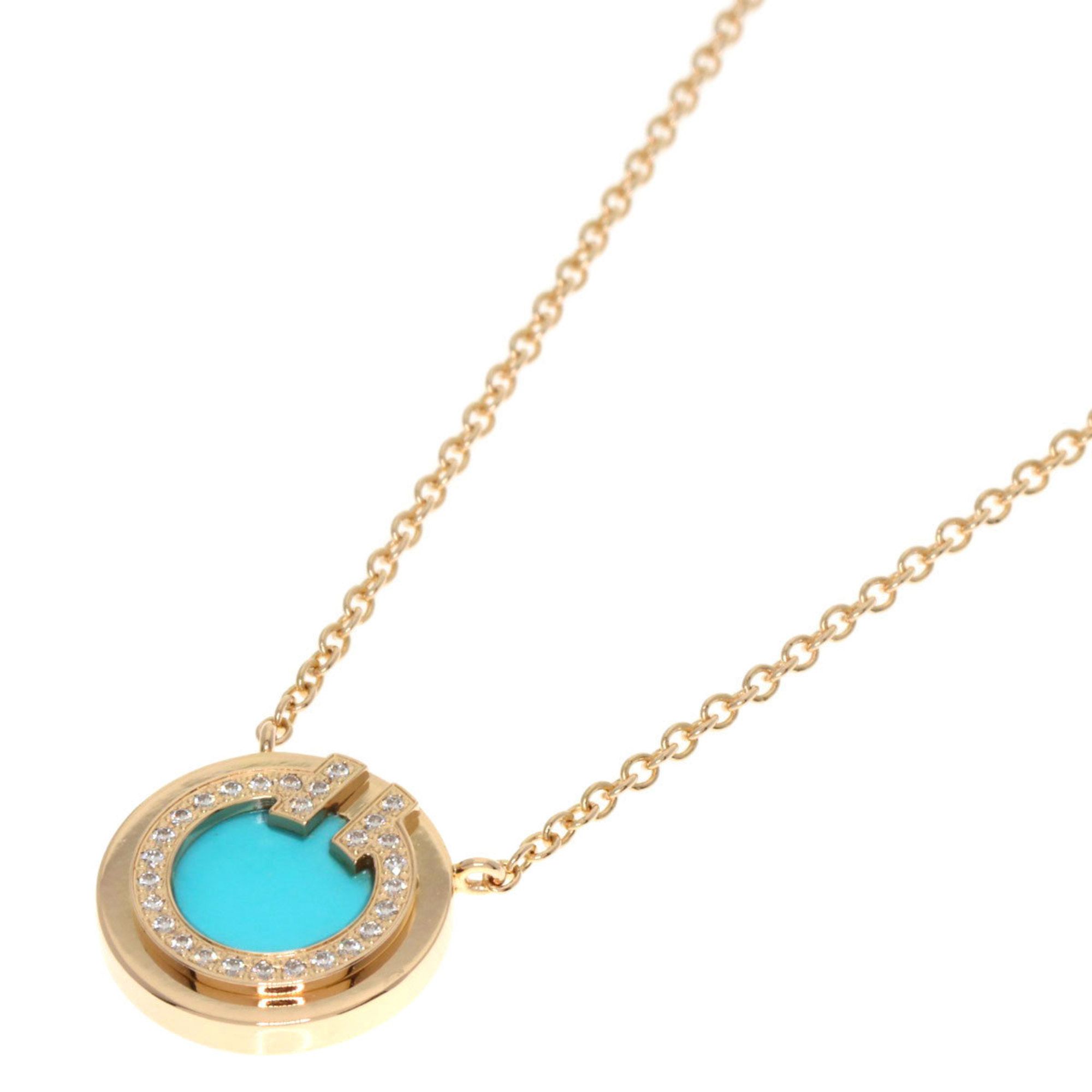 Tiffany T Two Turquoise and Diamond Necklace in 18K Pink Gold for Women