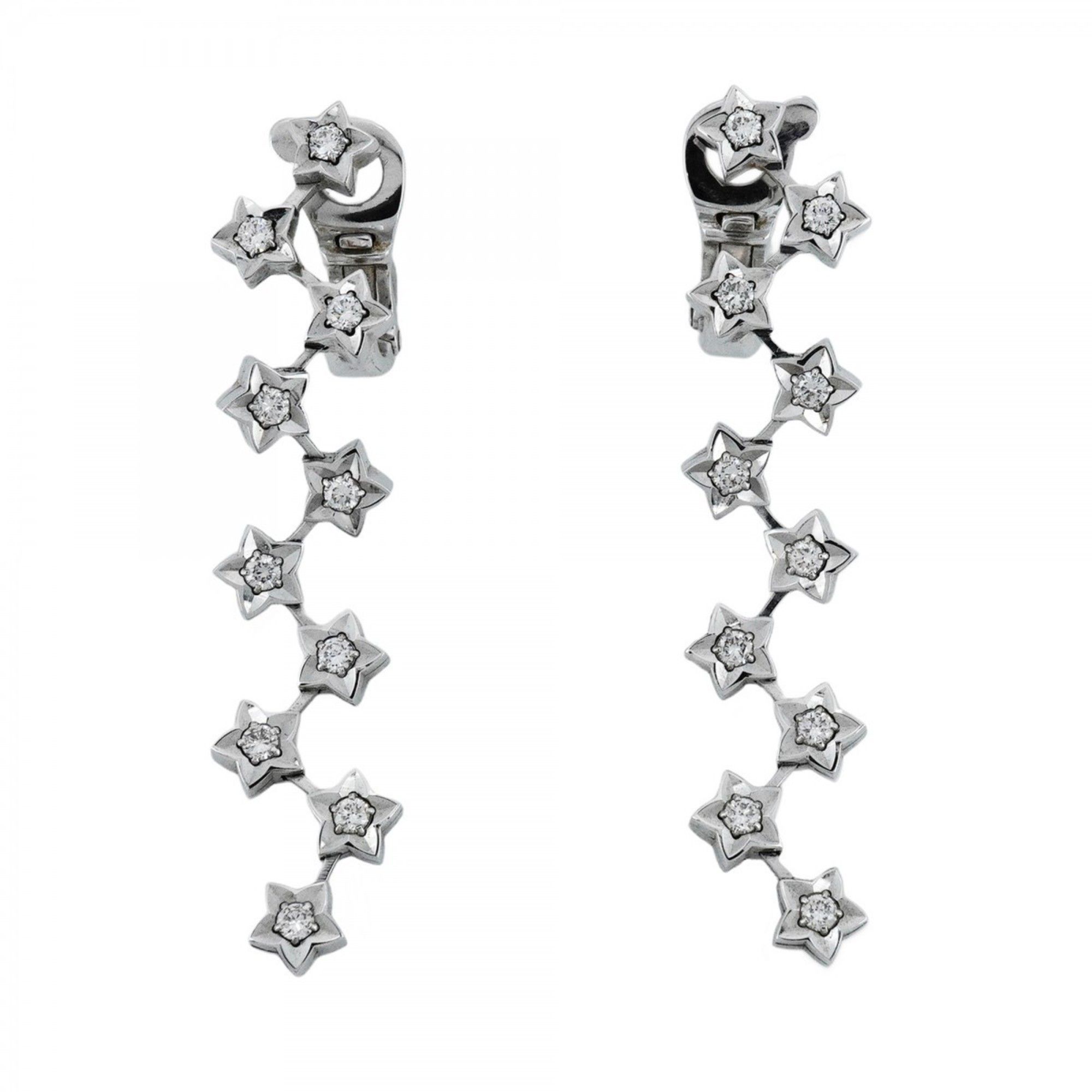 Chanel Comet Star Earrings in 18K White Gold with Diamonds for Women, P1772895
