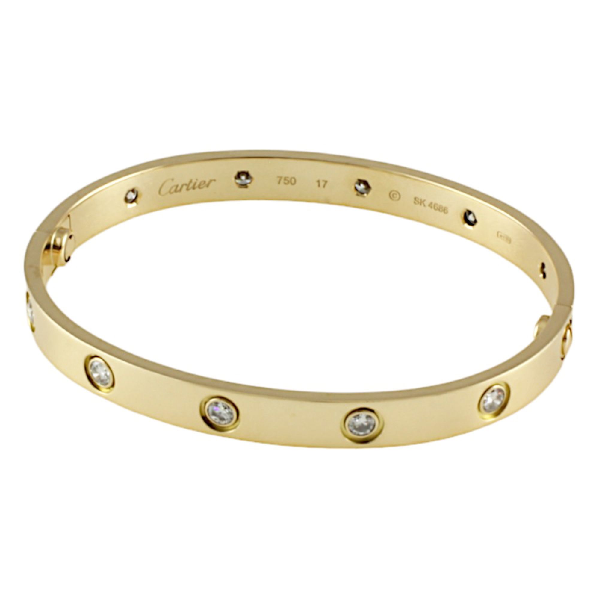 Cartier Love Bracelet #17 Bangle Diamond Women's CARTIER 10P