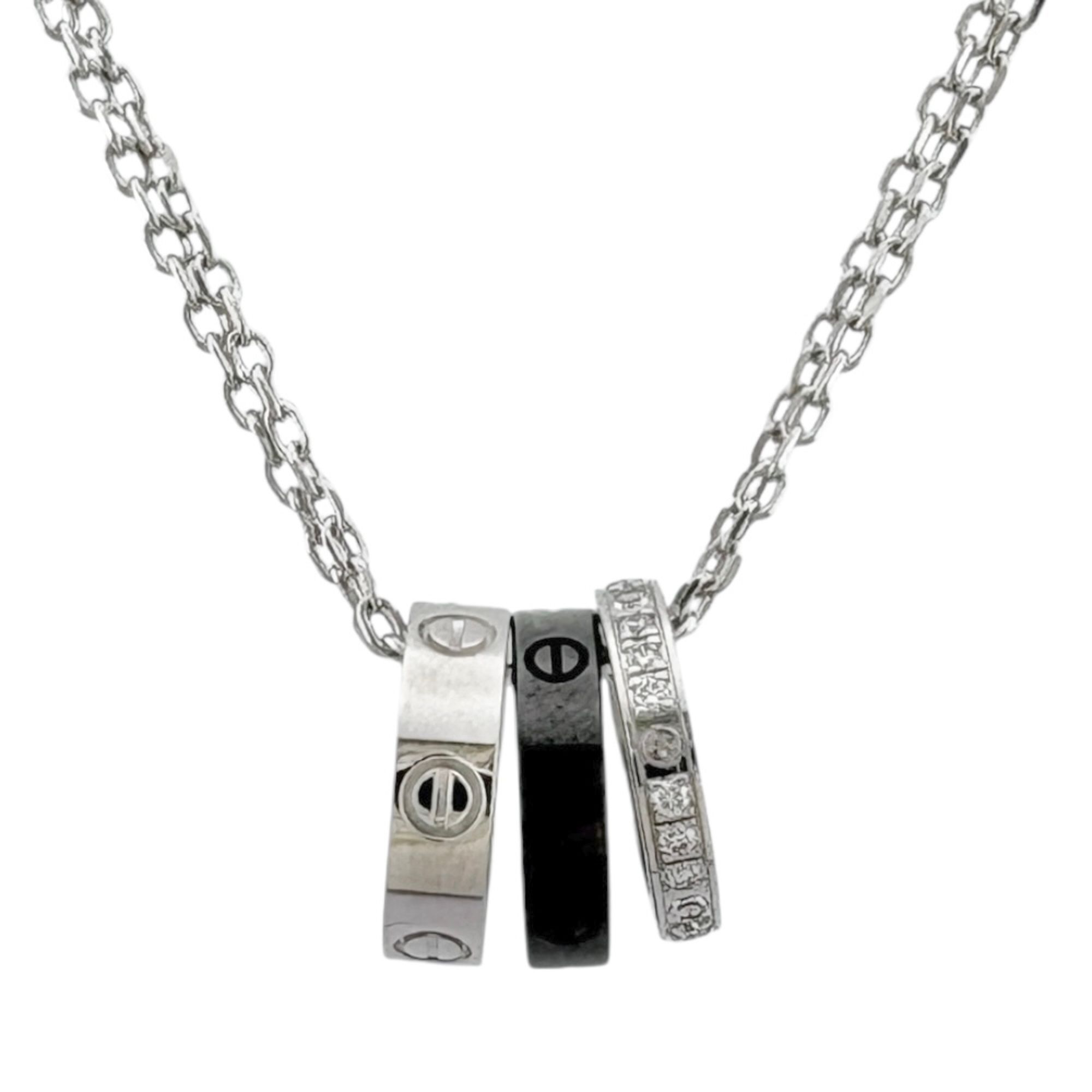 Cartier Love Three Hoop Necklace with Diamonds for Women