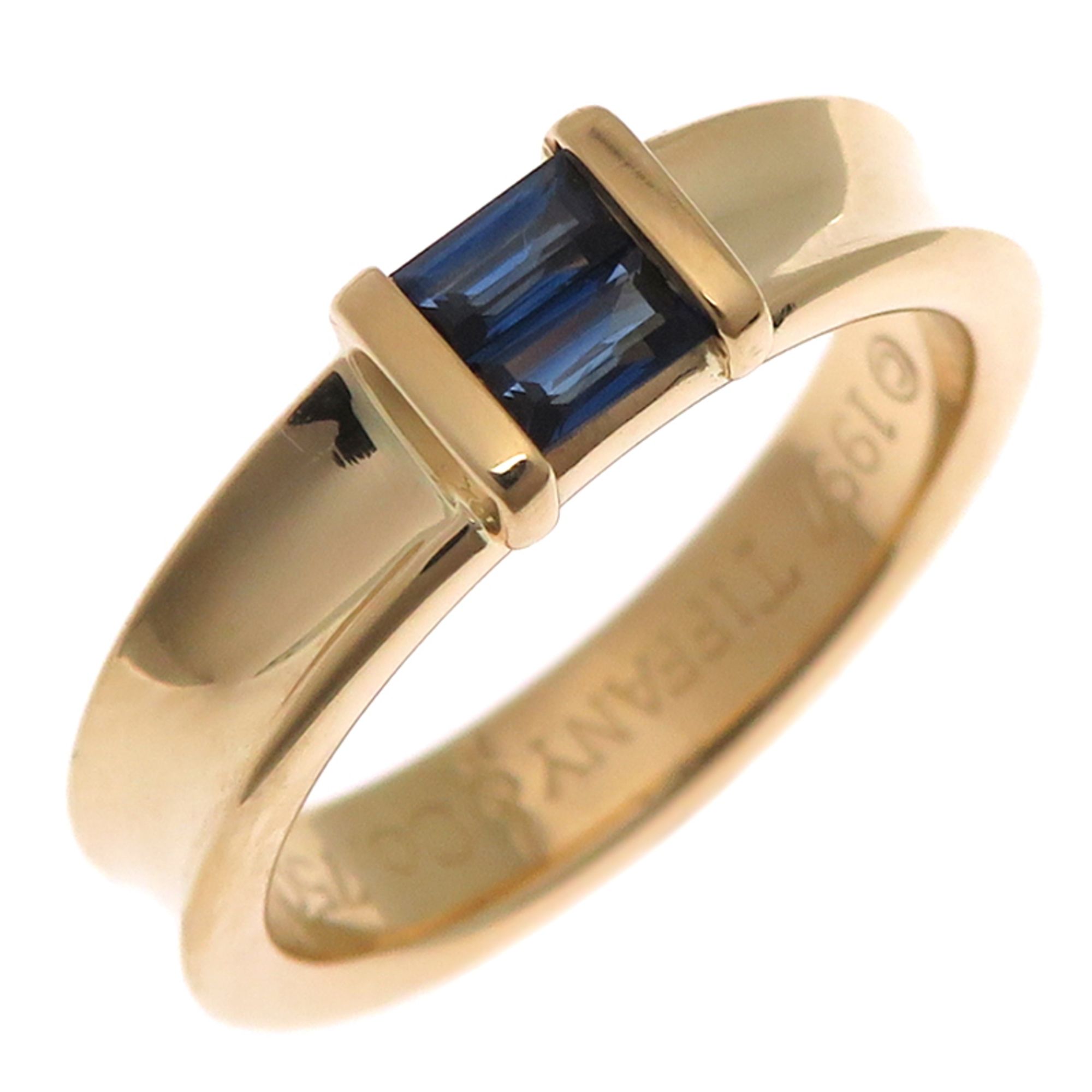 Tiffany Stacking Sapphire Women's Ring, 750 Yellow Gold, Size 13