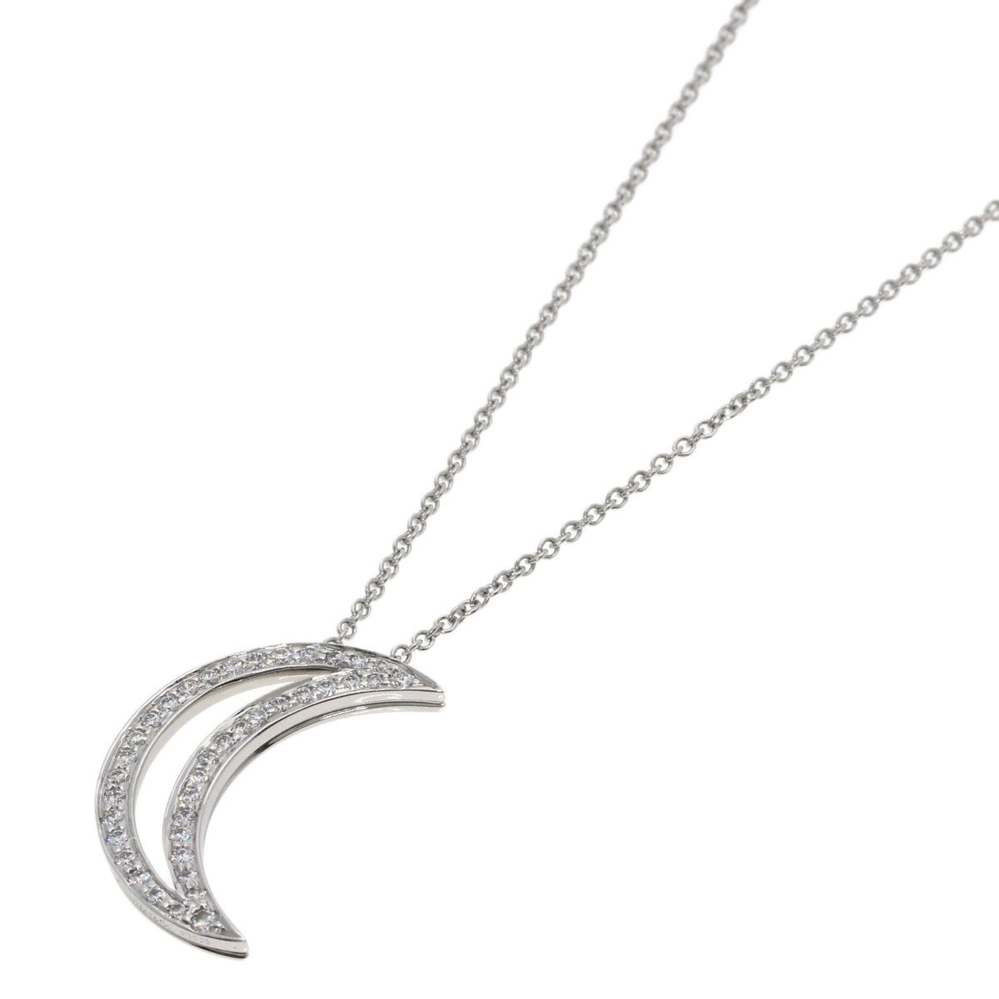 Tiffany Moon Diamond Necklace in Platinum PT950 for Women. TIFFANY & Co.