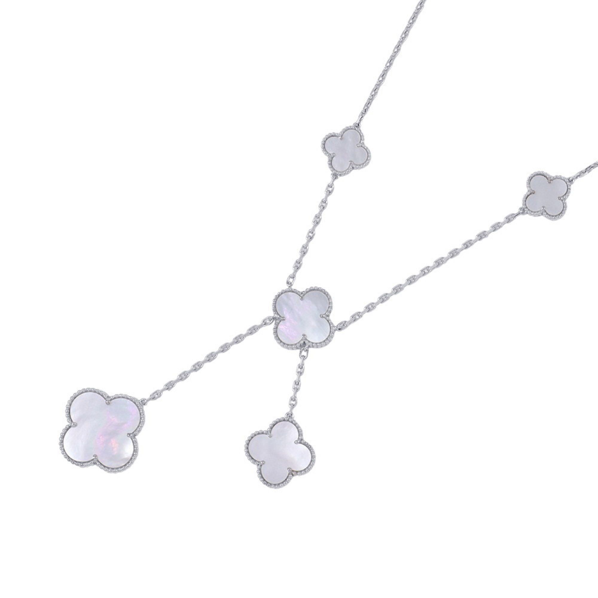 Van Cleef & Arpels Magic Alhambra Necklace, 6 Motifs, 18K White Gold, VCARP3TK00